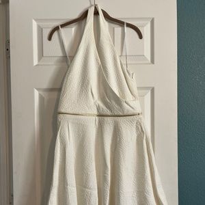 Calvin Klein white halter dress wit zipper detail size 8